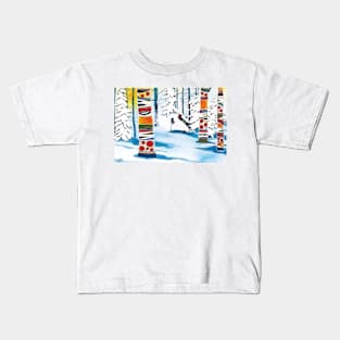 Skiing In Freshie Forest Kids T-Shirt